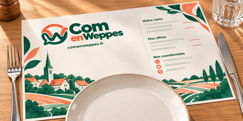 Exemple de réalisation : Sets de table publicitaires